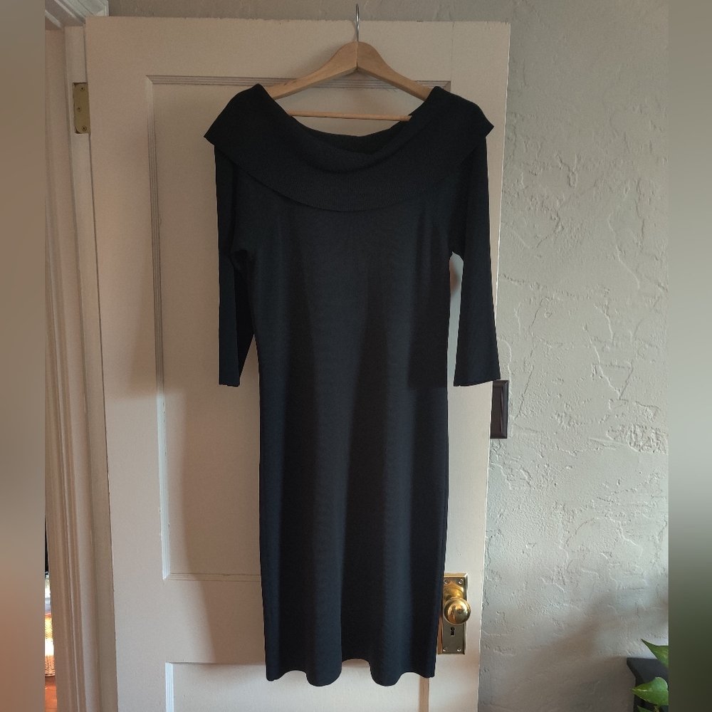 Black scoop neck stretch dress from Ann Taylor